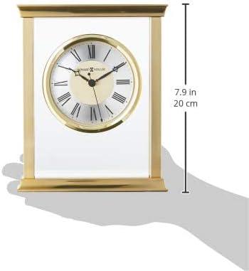 Howard Miller® Monticello Modern & Contemporary Roman Numeral Crystal Quartz Movement / Crystal Tabletop Clock in Polished Brass