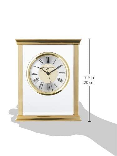 Howard Miller® Monticello Modern & Contemporary Roman Numeral Crystal Quartz Movement / Crystal Tabletop Clock in Polished Brass