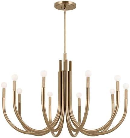 Champagne Bronze 10-Light Modern Candle Chandelier