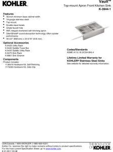 Vault™ 35.75" L x 24.3125" W Double Basins Farmhouse Kitchen Sink