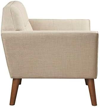 Newport Lounge Chair Beige - Ink+Ivy: Polyester Upholstered, Wood Legs, Foam Cushion, Spot Clean