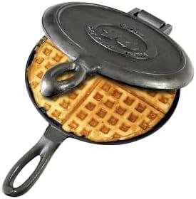 Traditional Round Black Cast Iron Waffle Maker