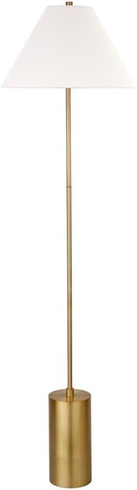 Henn&Hart 18" Brass Metal/Fabric Floor Lamp