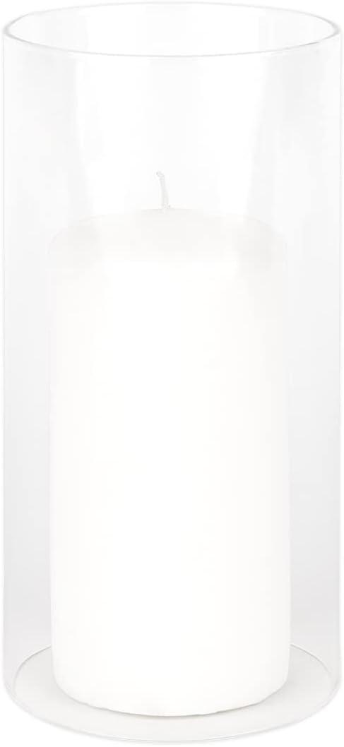 Koyal Wholesale 4" x 8" Glass Hurricane Candle Holder Shades - Chimney Glass Tube Covers for Taper & Pillar Candles, 6pk