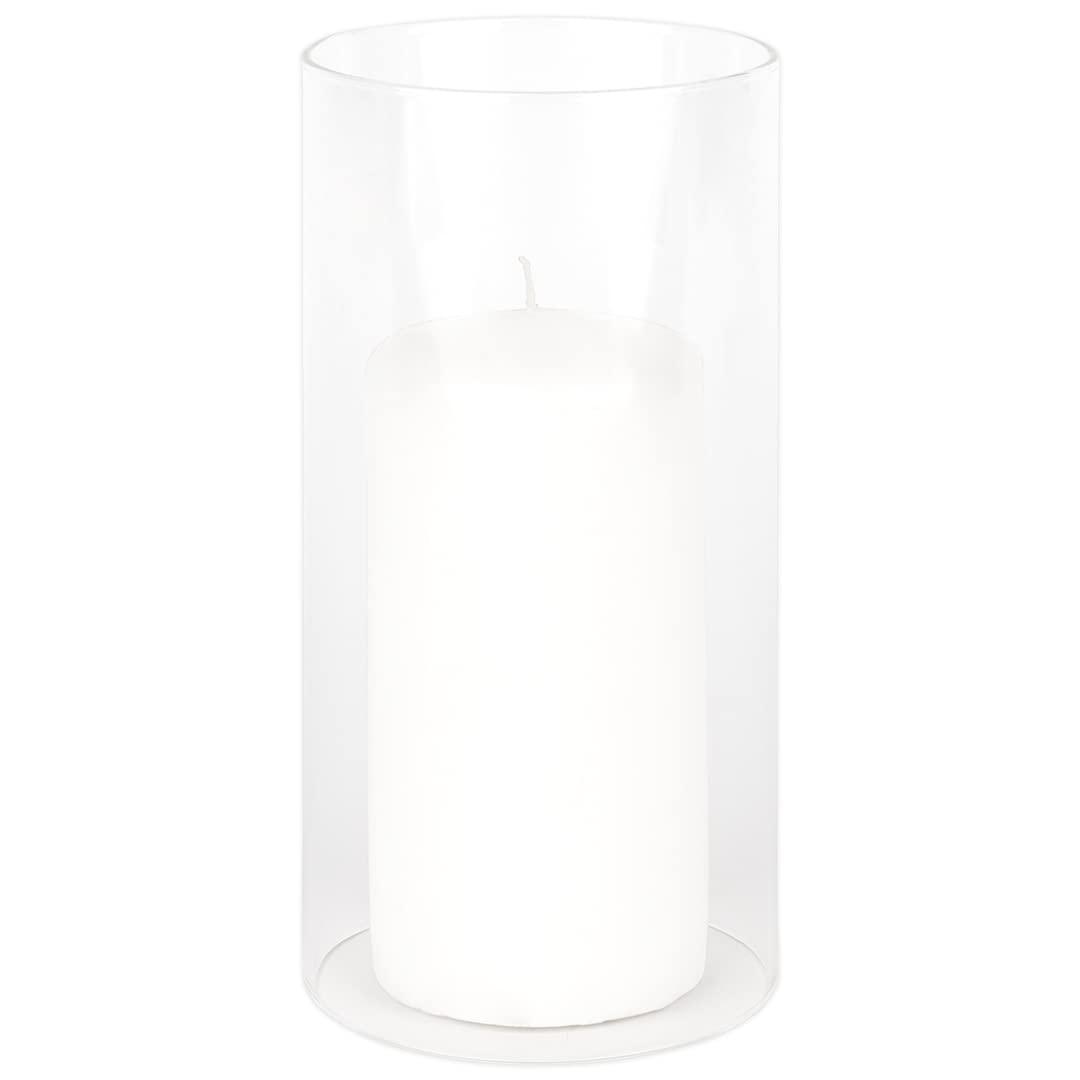Koyal Wholesale 4" x 8" Glass Hurricane Candle Holder Shades - Chimney Glass Tube Covers for Taper & Pillar Candles, 6pk