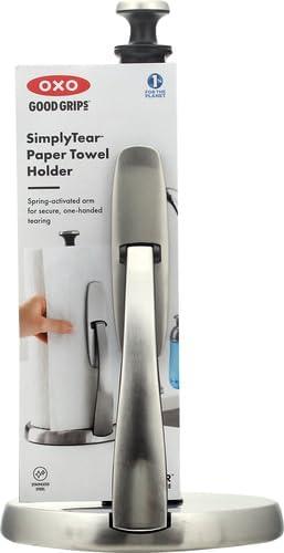 Stainless Steel and Black Freestanding Paper Towel Holder