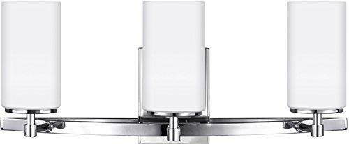 Alturas 22 in. 3-Light Chrome Modern Contemporary Wall Bathroom Vanity Light with Satin Etched Glass Shades