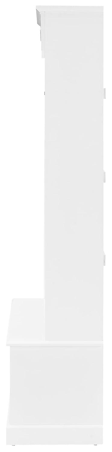 Bartlett Hall Tree White - Crosley: Bench Seat, Shoe Storage, 3 Double-Prong Hooks