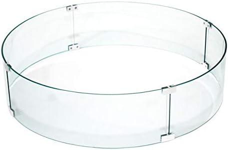 Clear Tempered Glass Round Fire Pit Wind Guard with Aluminum Brackets