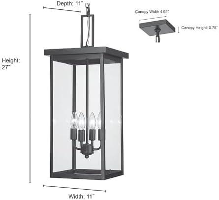 Millennium Lighting 42605 Barkeley 4 Light 11" Wide Outdoor Pendant - Black