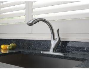 Linden Pull Out Touch Single Handle Kitchen Faucet with Accessories