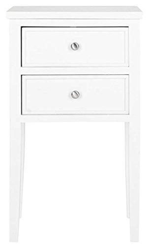 Toby Accent Table with Storage Drawers - White - Safavieh.