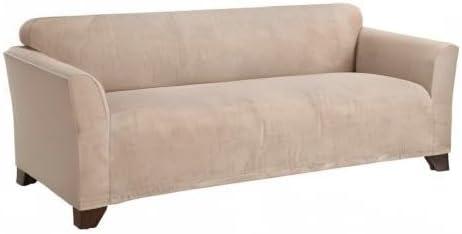 Stretch Morgan Sofa Slipcover Khaki - Sure Fit: Elastic Knit, Protective Furniture Cover