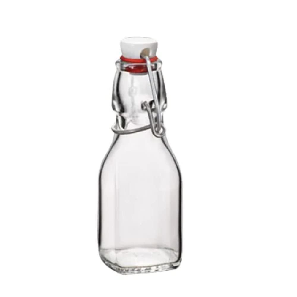 Bormioli Rocco Swing Bottle - 4.25 oz, Recyclable Glass with Airtight Seal - BPA-Free & Dishwasher Safe - Leakproof, Stain Proof Food Storage