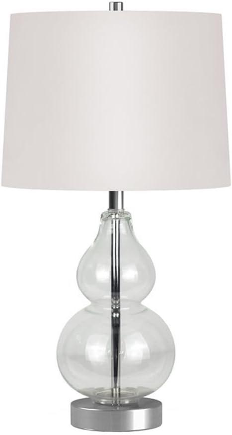 Evelyn&Zoe 21" Table Lamp with White Drum Linen Shade