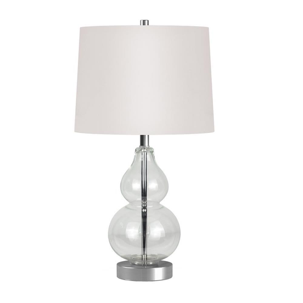 Evelyn&Zoe 21" Table Lamp with White Drum Linen Shade