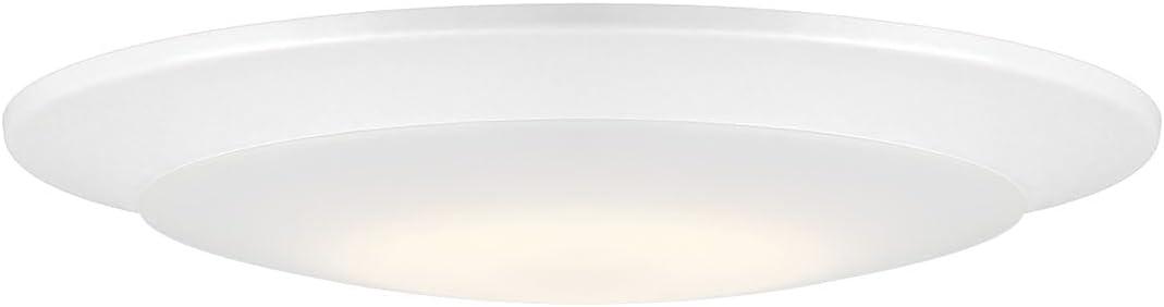 Designers Fountain LED Recessed Ceiling Lights 6 Pack, 7 inch CCT Disk Light Fixtures, Dimmable, 1000 Lumens, 3000K /4000K, White Trim, RC7WHWH8102C-6
