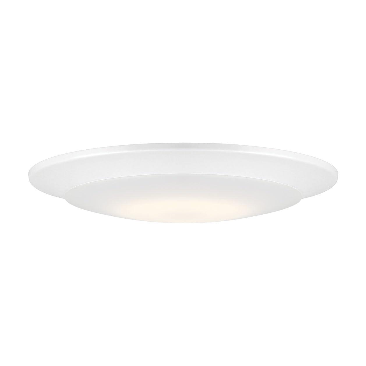 Designers Fountain LED Recessed Ceiling Lights 6 Pack, 7 inch CCT Disk Light Fixtures, Dimmable, 1000 Lumens, 3000K /4000K, White Trim, RC7WHWH8102C-6