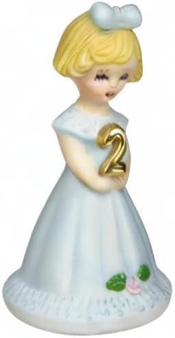 Blonde Age 2 Porcelain Figurine with Blue Dress