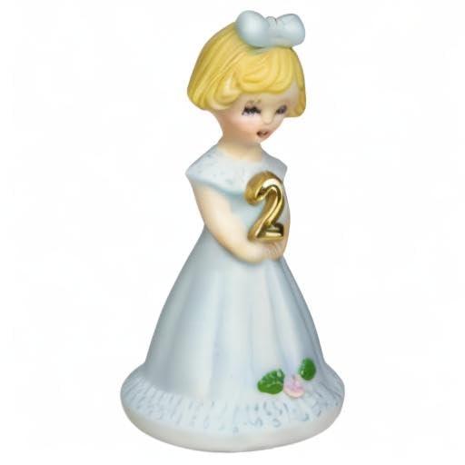 Growing Up Birthday Girls Blonde Age 2 Figurine 3in H