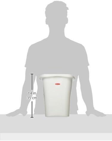 White Rectangular 3-Gallon Plastic Open-Top Trash Can