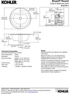 Bryant Ceramic Circular Drop-In Bathroom Sink with Overflow