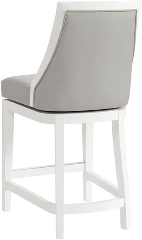 Alaterre Ellie Upholstered Swivel Bar Stool Chairs with Padded Seat and Back, Rubberwood Frame with Metal Kick Plate
