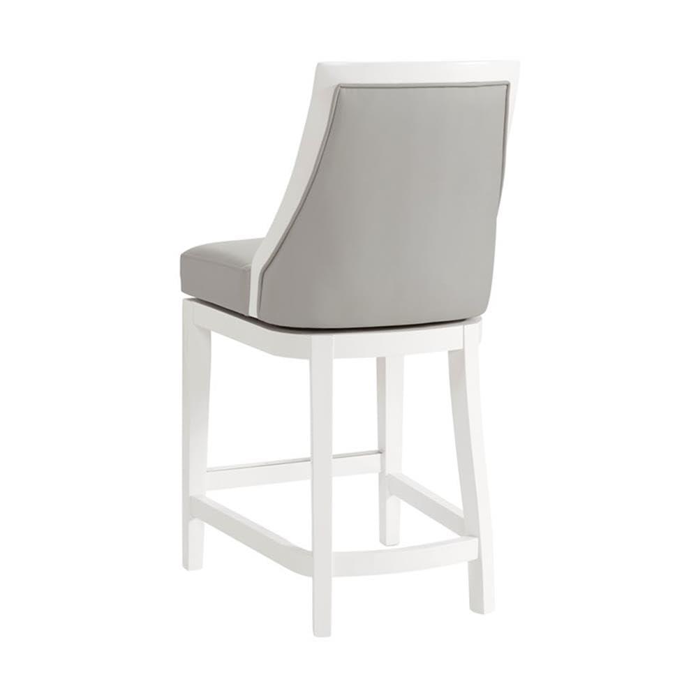 Alaterre Ellie Upholstered Swivel Bar Stool Chairs with Padded Seat and Back, Rubberwood Frame with Metal Kick Plate