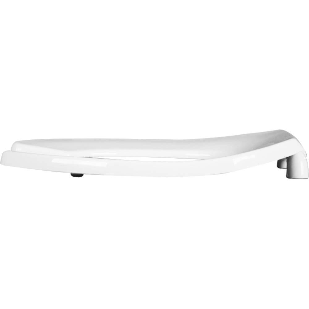 Commercial Heavy Duty Open Front Toilet Seat, Slow Close, Never Loosens, ELONGATED, Plastic, White