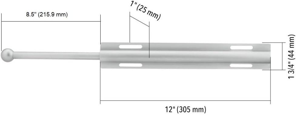 12-Inch Long Expendable and Reversible Pullout Closet Wardrobe Valet Rod with Installation screws (Polished Brass)