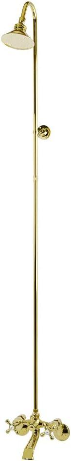 Kingston Brass Vintage Two-Handle 2-Hole Wall Mount Clawfoot Tub Faucet Package with Shower Combo