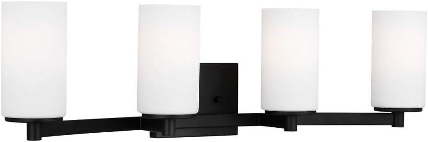 Generation Lighting Hettinger 29-in 4 -Light Matte Black Transitional Vanity light