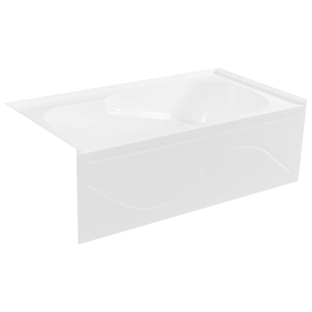 Kingston Brass Aqua Eden 60-Inch Acrylic Rectangular 3-Wall Alcove Tub with Anti Skid and Drain Hole
