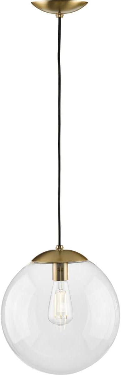Progress Lighting P500311-109 Atwell - 1 Light Large Pendant   Brushed Bronze Finish with Clear Glass