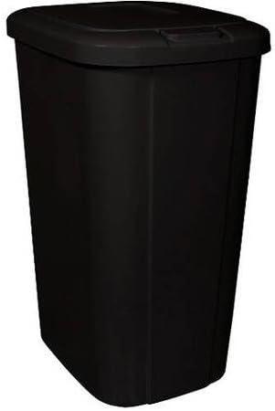 Black 13.3 Gallon Plastic Touch Lid Trash Can