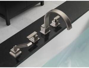Vero Double Handle Deck Mounted Roman Tub Faucet with Handshower