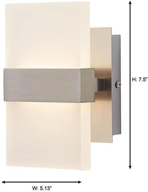 Brushed Nickel Frosted Acrylic 2-Light LED Sconce