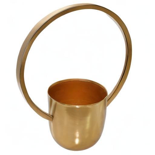 CosmoLiving by Cosmopolitan Round Gold Metal Ring Wall Planter, Set Of 2: 11", 14"