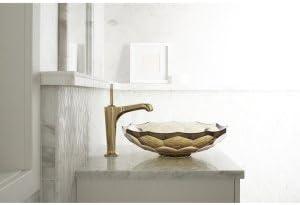 Kohler Briolette, Artist Editions Oval Faceted Glass Bathroom Vessel Sink