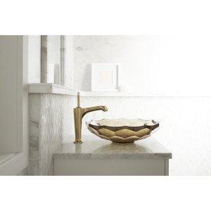 Kohler Briolette, Artist Editions Oval Faceted Glass Bathroom Vessel Sink