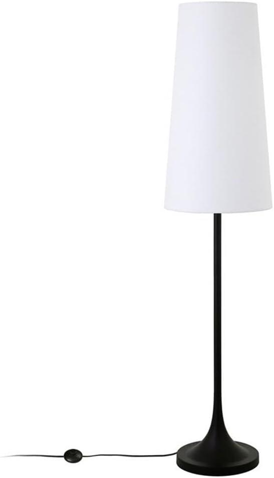 Evelyn&Zoe Yana 60" Tall Floor Lamp with Fabric shade in Blackened Bronze/White