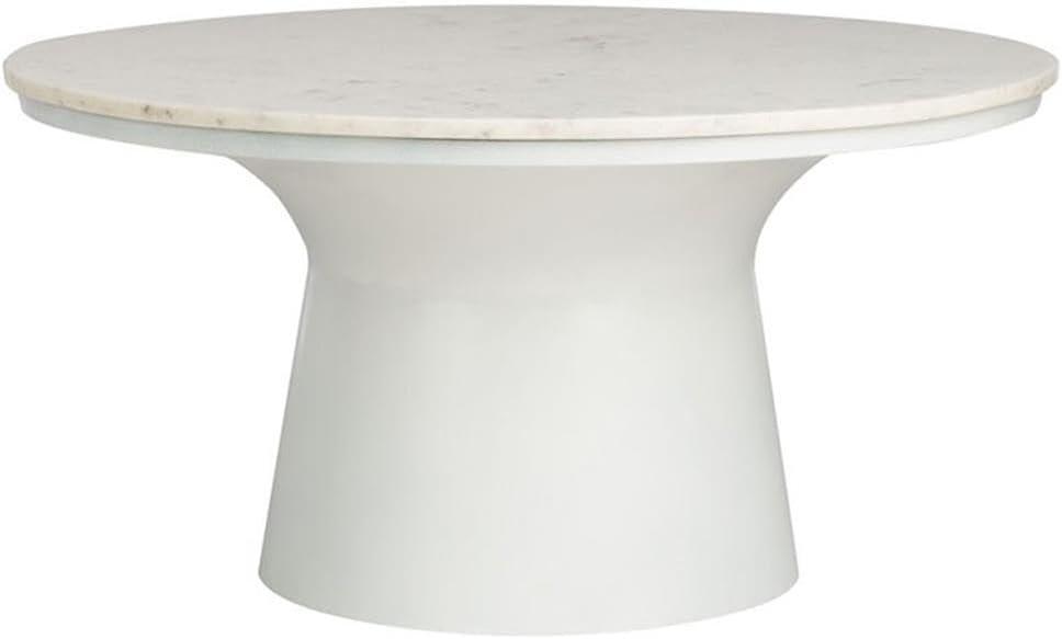 White Marble Round Pedestal Coffee Table