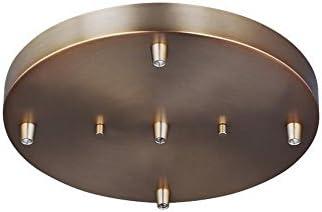Towner Mid-Century Satin Brass 5-Light Cluster Pendant Canopy