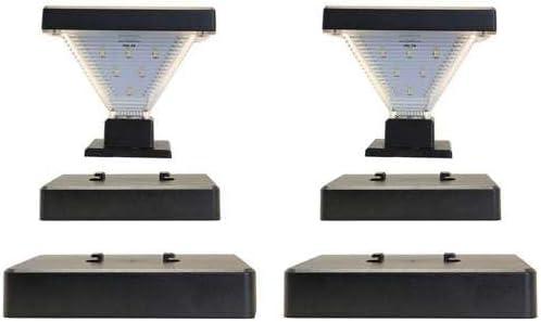 Gama Sonic Luxor Black 4x4 and 5x5 Solar LED Deck Post Cap Light with Warm White and Hi/Lo Mode for Backyard and Wood Fence(2-Pack) (Set of 2)