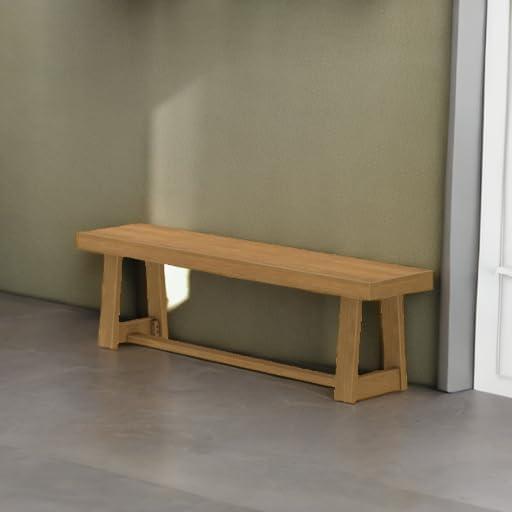 Plank+Beam  60" Classic Solid Wood Dining Bench, Bench for Dining Table