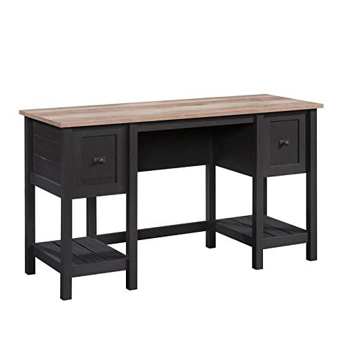 Raven Oak Executive Desk with Drawers and Filing Cabinet