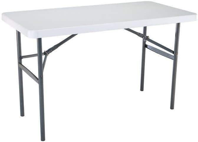 Lifetime 4-foot Folding Table, Light Commercial, White Granite