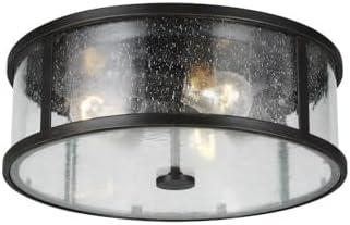 Generation Lighting Dakota 14" Espresso 3-Light Outdoor Ceiling Light
