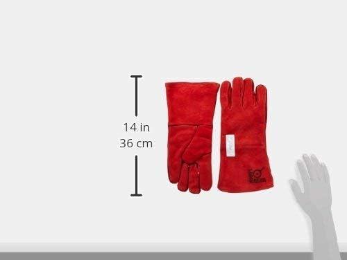 Black Leather Heat-Resistant Cooking Gloves, One Size