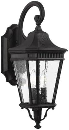 Black Aluminum Outdoor Lantern with Clear Beveled Glass